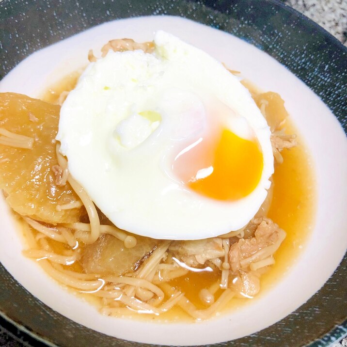 豚大根の煮物！目玉焼き乗せ